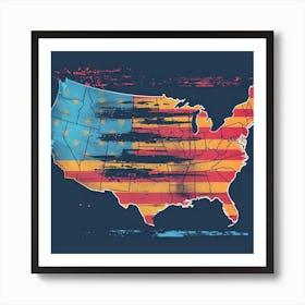 United States Map Art Print