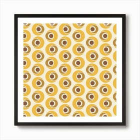 Brown Retro Pattern 03 Art Print