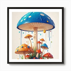 Mushrooms In The Rain Art Print