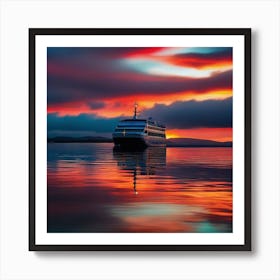 Sunset Cruise Ship 20 Art Print