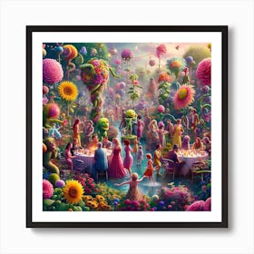 Alice'S Garden 1 Art Print