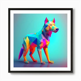 Polygonal Wolf Art Print