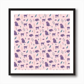 Cute Cat Square Art Print