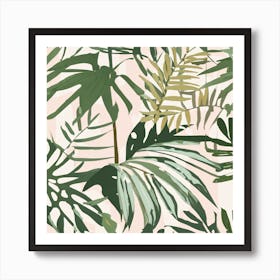 Tropical Leaves Wallpaper Art Print