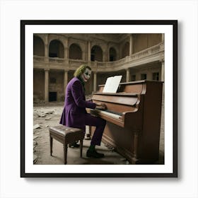 Joker Playing Piano Art Print