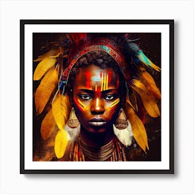Powerful African Warrior Woman  #2 Art Print