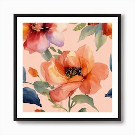 Watercolor Flowers Art Print