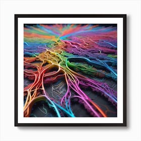 Colorful Neural Network 5 Art Print