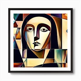 Mona Lisa in cubism 2 Art Print