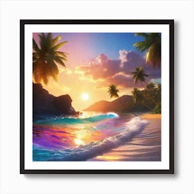 Sunset On The Beach 27 Art Print