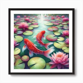 Koi Pond 1 Art Print