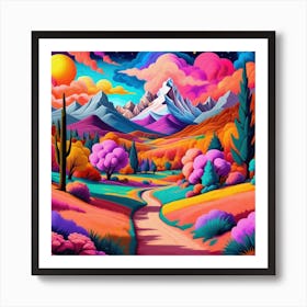 Colorful Landscape Painting 1 Art Print