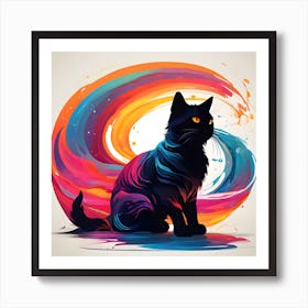 Abstract Cat Painting 1 Art Print