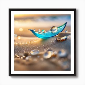 Glass Boat On The Beach Art Print