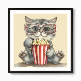 Cat In Glasses 7 Art Print