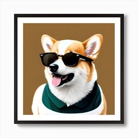 Corgi Wearing Sunglasses 3 Art Print