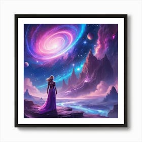 Galactic Serenity: Edge of the Celestial Sea Art Print