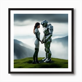 Robot Couple 3 Art Print