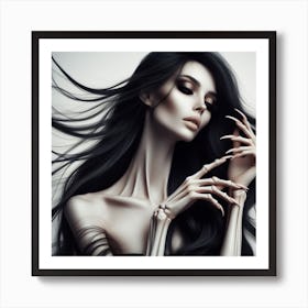 Skeleton Woman Art Print