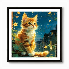 Cuteness Overload Action Dynamic Pose Cartoon Beautiful Mail Art On Cracked Paper Markers Drawing(2) Art Print