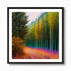 Rainbow Forest , abstract art Art Print