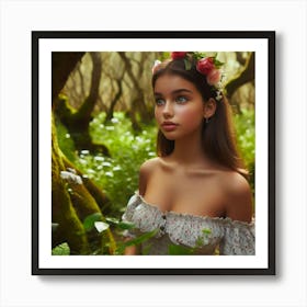 Fairytale Girl In The Forest 1 Art Print