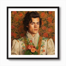 Harry Styles Kitsch Portait 3 Square Art Print