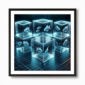 Cubes Of Fish 2 Art Print