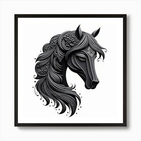 Black Horse 1 Art Print