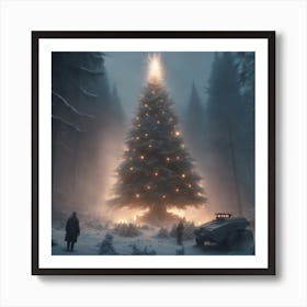 Christmas Tree In The Forest 18 Art Print