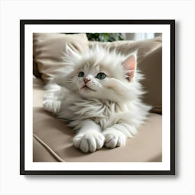 white kitty Art Print