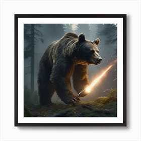 Bear With A Sword Art Print