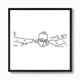 Swimmer Swimming In The Water Art Print