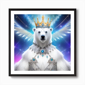 Polar Bear With Crown 2 Poster