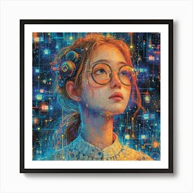 Futuristic Girl Art Print