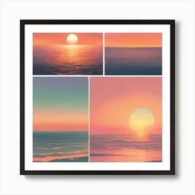 Sunset Over The Ocean 5 Art Print