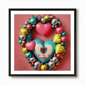 Valentine'S Day Wreath Art Print