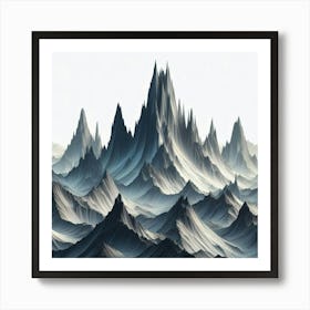 Abstract Mountains Art Print