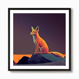 Fox In The Desert Art Print