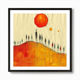 People On A Hill - abstract art, abstract painting  city wall art, colorful wall art, home decor, minimal art, modern wall art, wall art, wall decoration, wall print colourful wall art, decor wall art, digital art, digital art download, interior wall art, downloadable art, eclectic wall, fantasy wall art, home decoration, home decor wall, printable art, printable wall art, wall art prints, artistic expression, contemporary, modern art print, Art Print