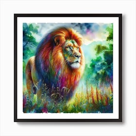 Lion In The Forest Art Print