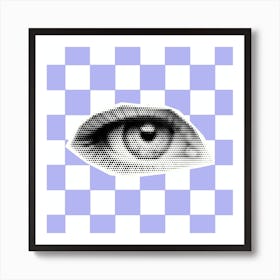 Checkerboard Eye Purple Poster