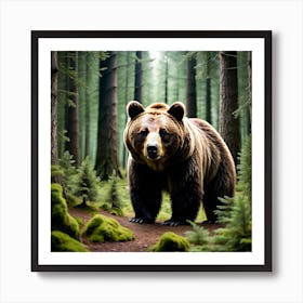 Brown Bear In The Forest 15 Art Print