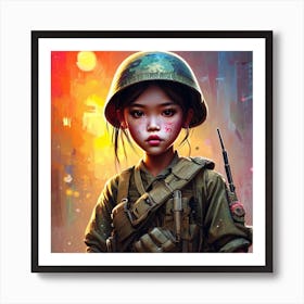 Vietnam Soldier Girl Art Print