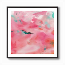 Pink Hummingbird Art Print