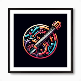 Guitar Logo Art Print