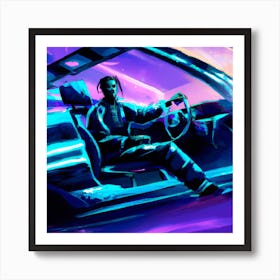 Vaporwave car Art Print