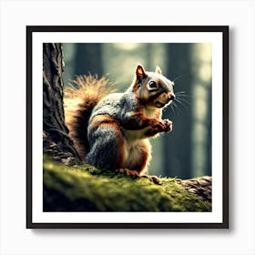 Squirrel In The Forest 254 Art Print