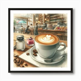 Coffee Shop Illustration Art Print