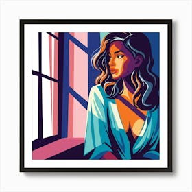 Woman Sitting By The Window Art Print